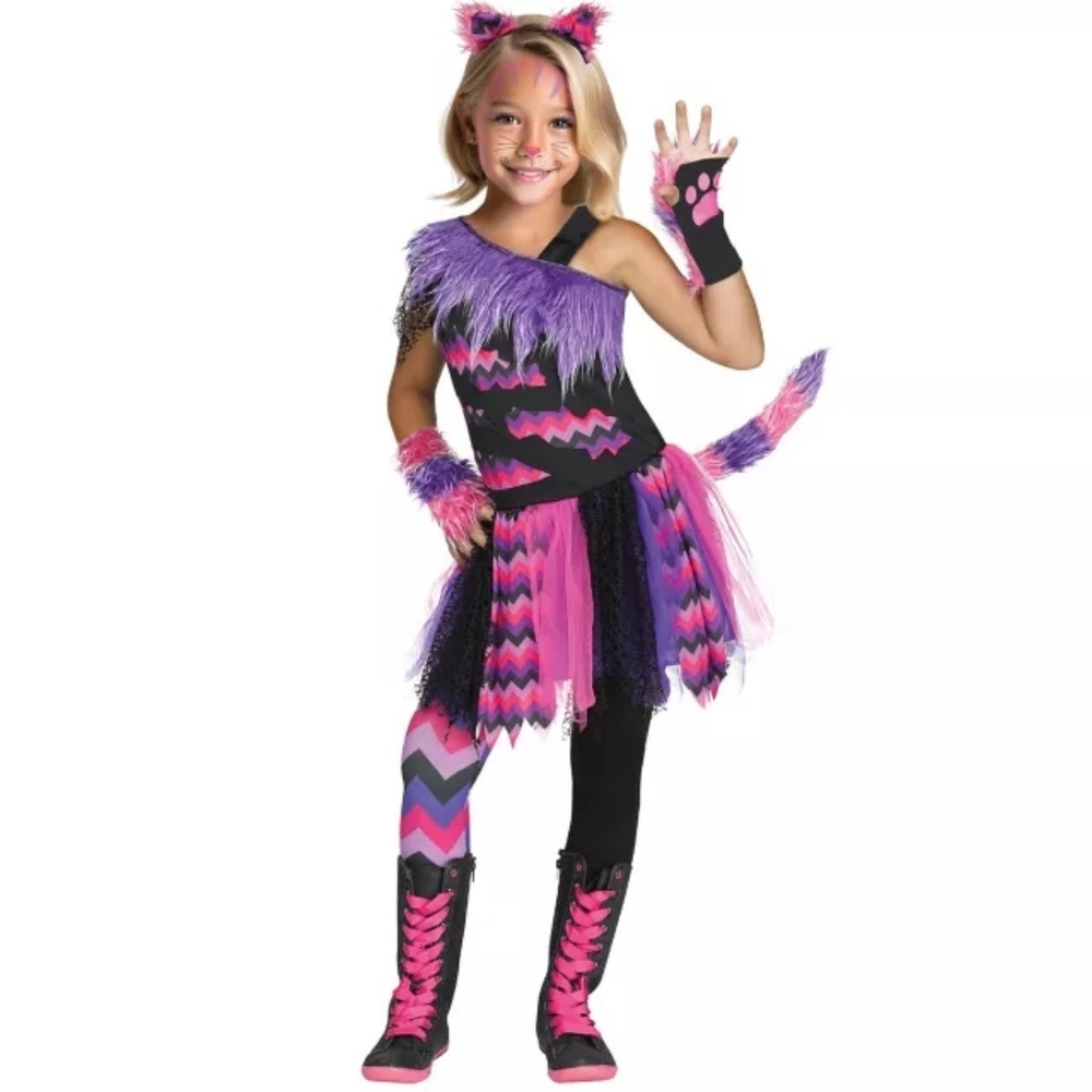 Sassy Cat Child Halloween Costume Size M 8-10